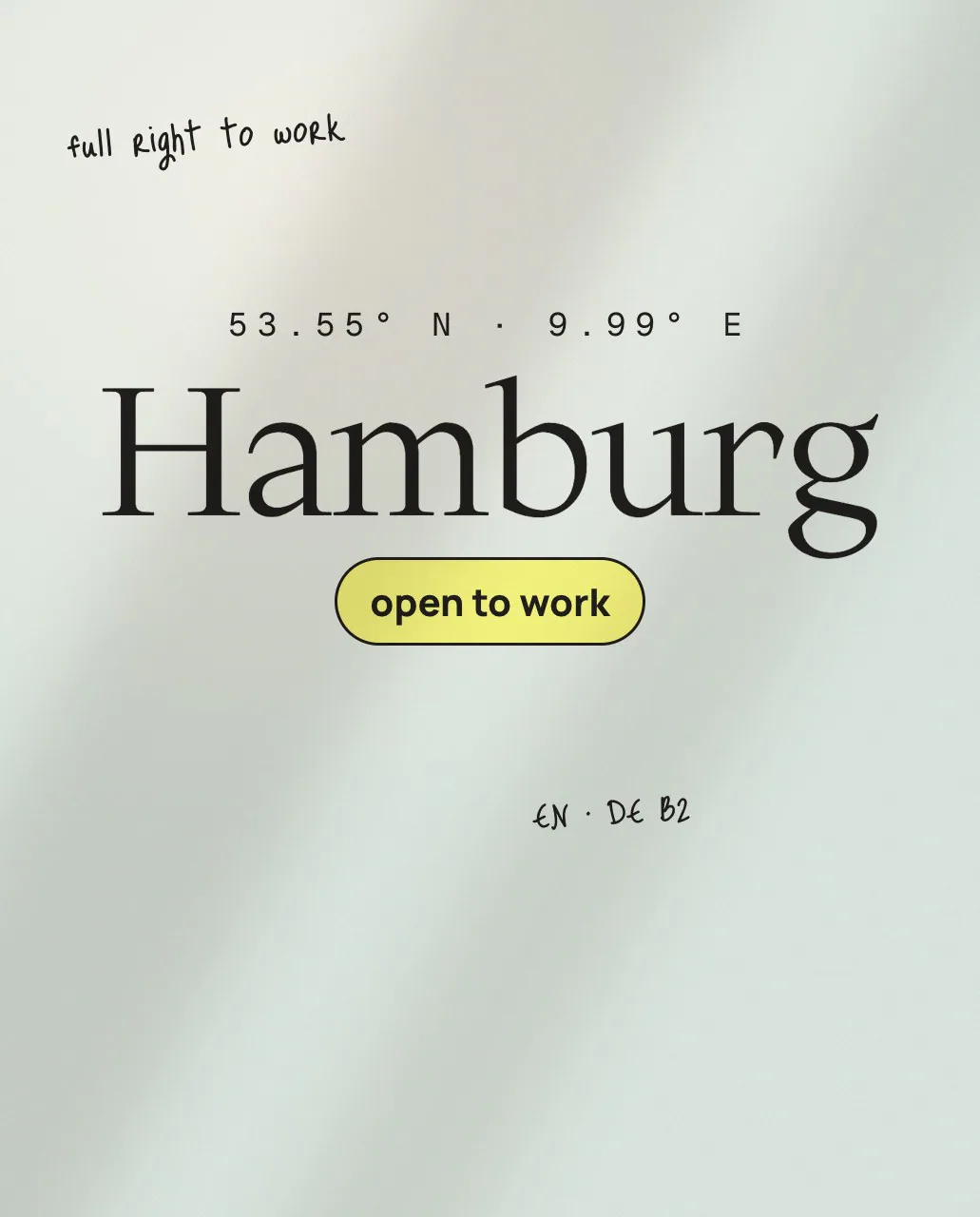 Hamburg, Germany — open to full-time roles