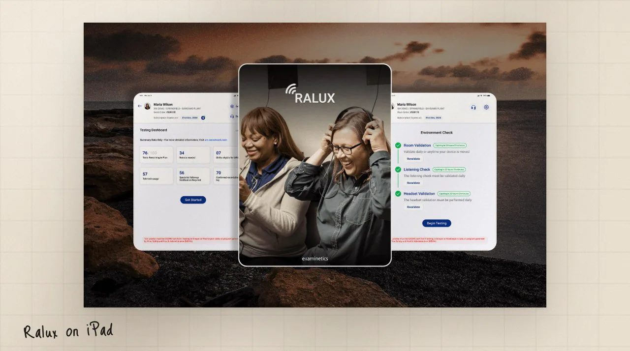 Ralux app on an iPad