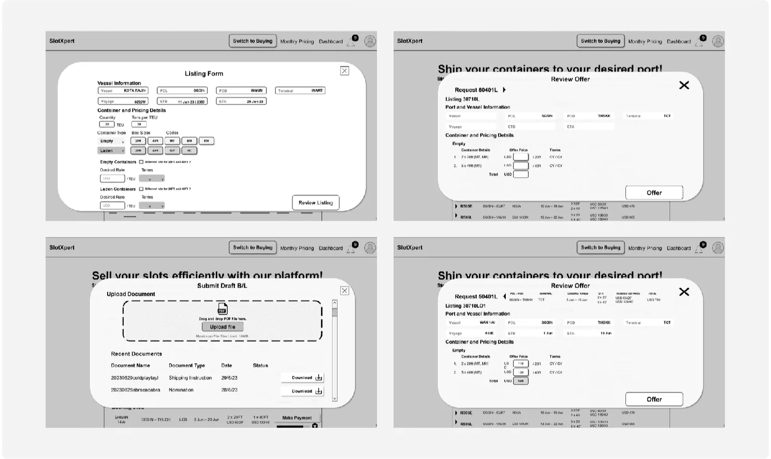 Client-provided buyer wireframes