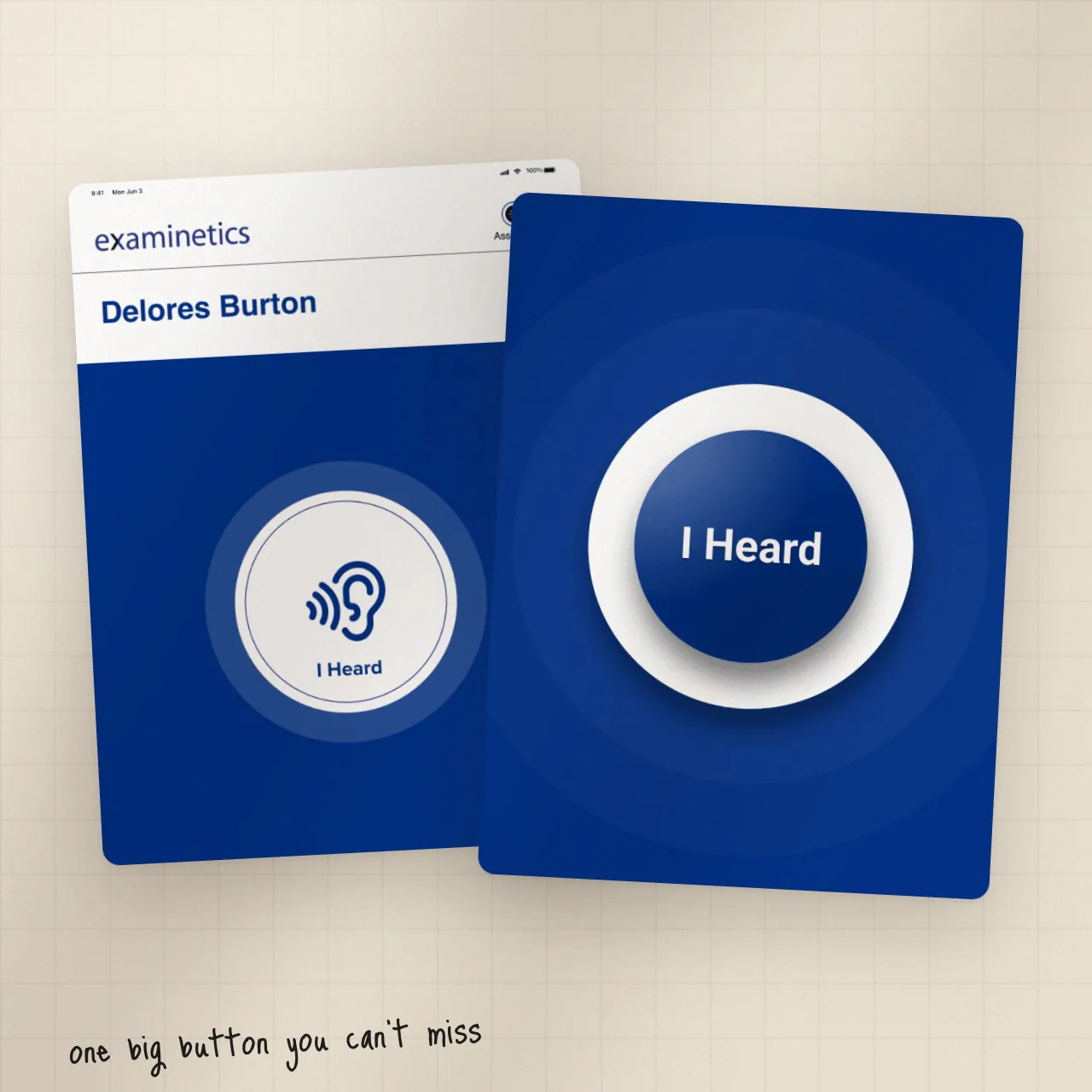Ralux “I Heard” button, before and after